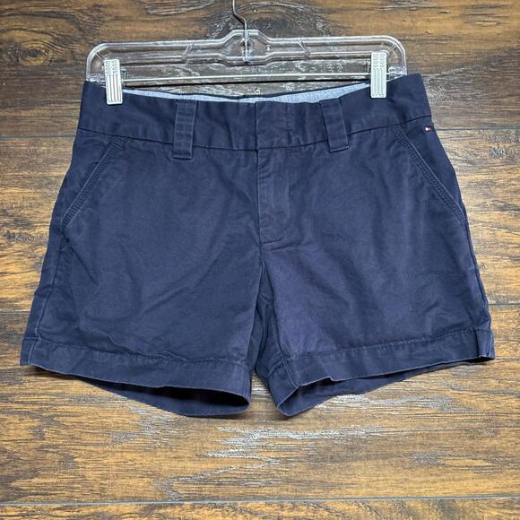 Tommy Hilfiger Women's Chino Shorts - Navy Blue 100% Cotton - 5" Inseam Size 2 - Picture 1 of 4